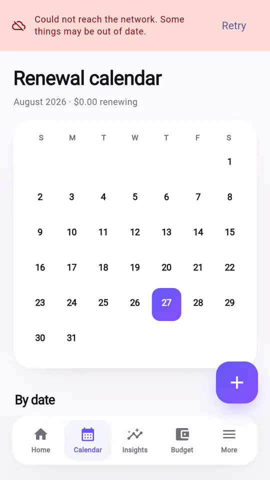 Nikatru Subscription Tracker &mdash; calendar